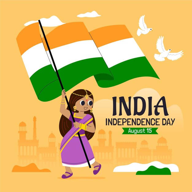 Illustratie van de onafhankelijkheidsdag van India