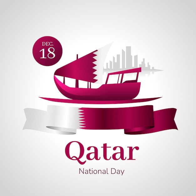 Illustratie van de qatar nationale dag met kleurovergang