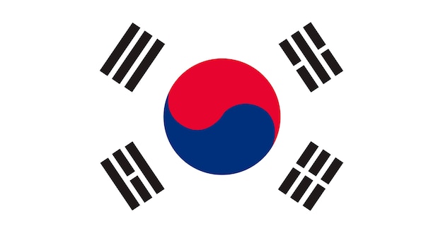 Illustratie van de vlag van Zuid-Korea