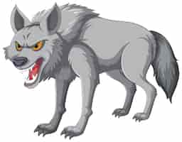 Gratis vector illustratie van de woeste grijze wolf