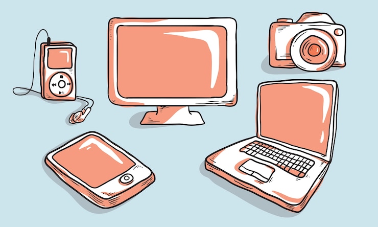 Gratis Vector illustratie van digitale apparateninzameling