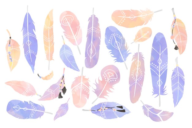 Illustratie van dreamcatcher versierd met veren