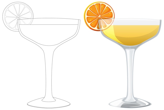 Gratis vector illustratie van een citruscocktailglas