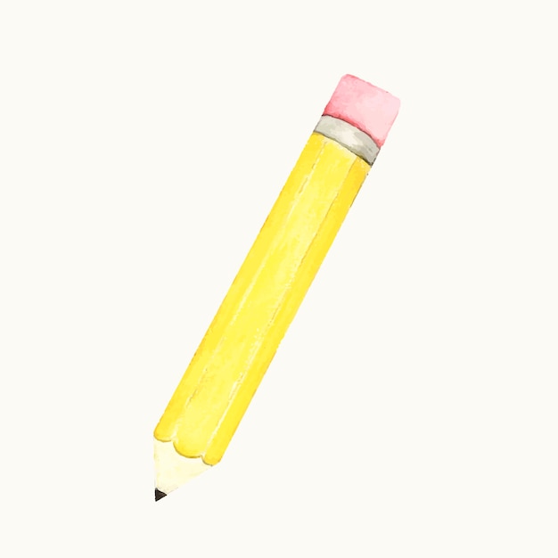 Illustratie van een geel potlood