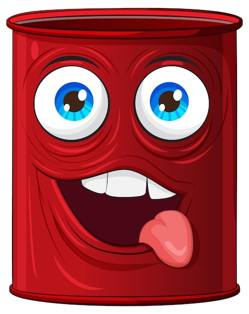 Gratis vector illustratie van een happy cartoon can