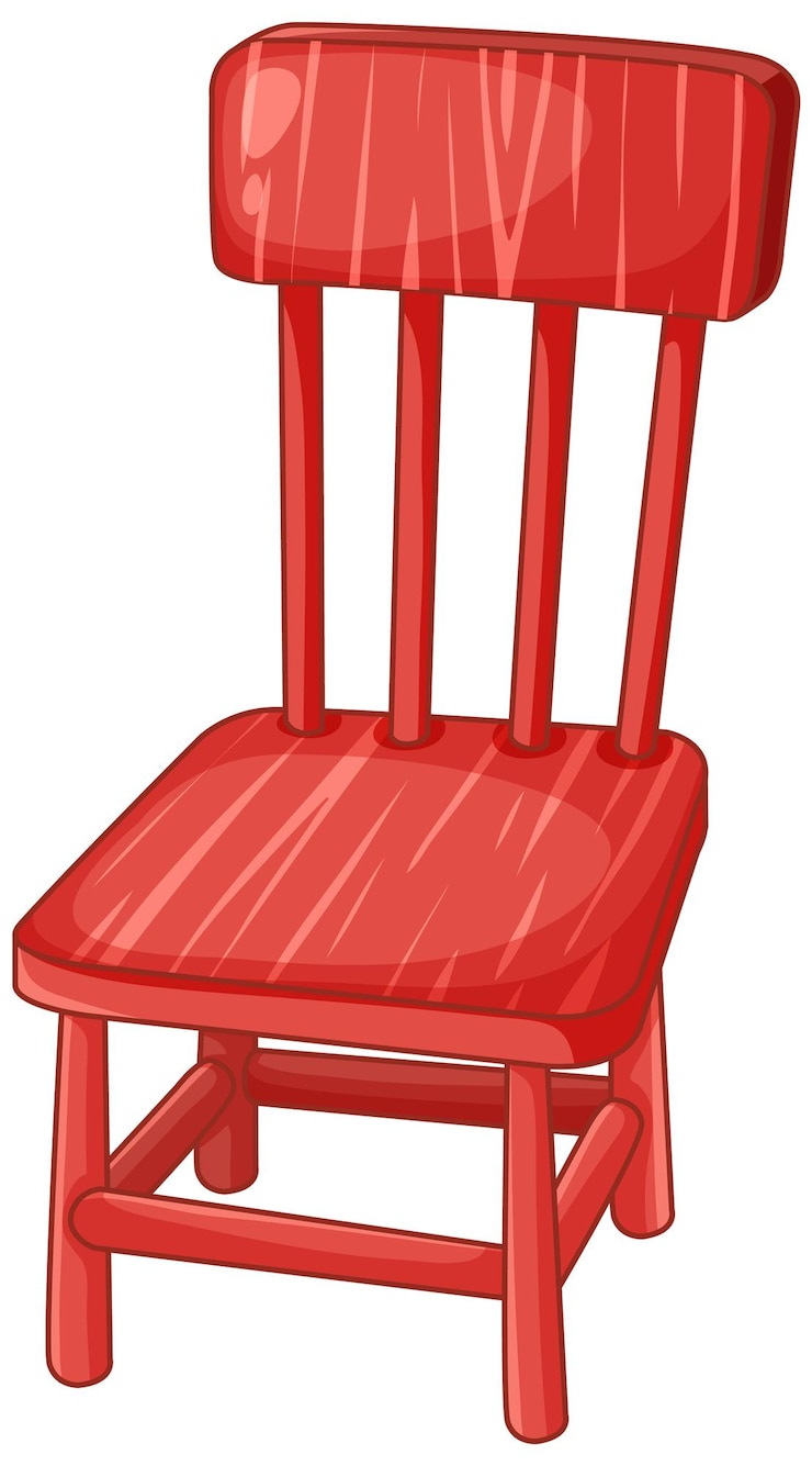 Gratis Vector illustratie van een heldere rode houten stoel