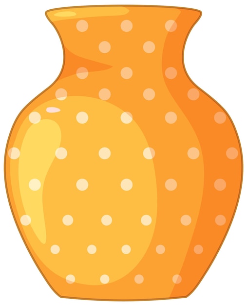 Gratis vector illustratie van een oranje vaas met polka-punten