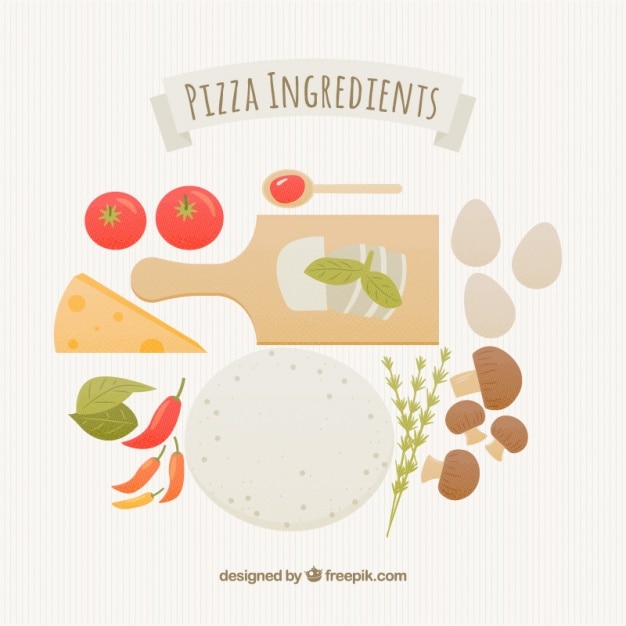 Illustratie van een pizza ingrediënten