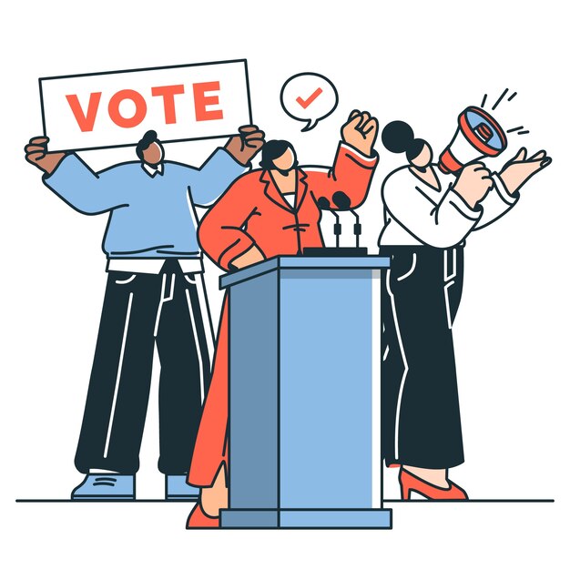 Illustratie van een politieke campagne