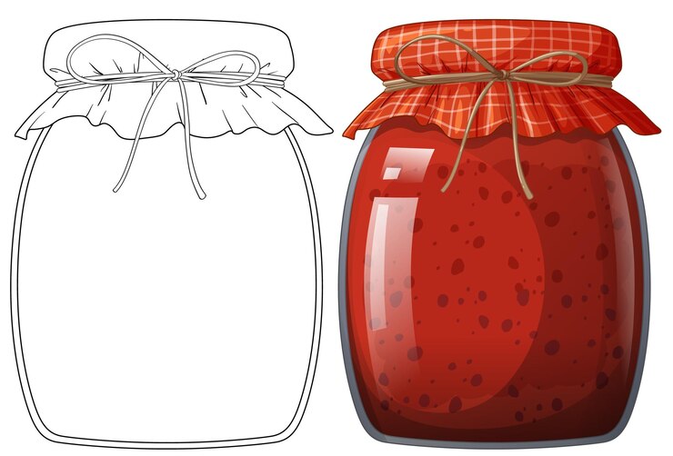 Gratis Vector illustratie van een zelfgemaakte jampot