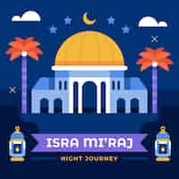 Gratis vector illustratie van flat isra miraj