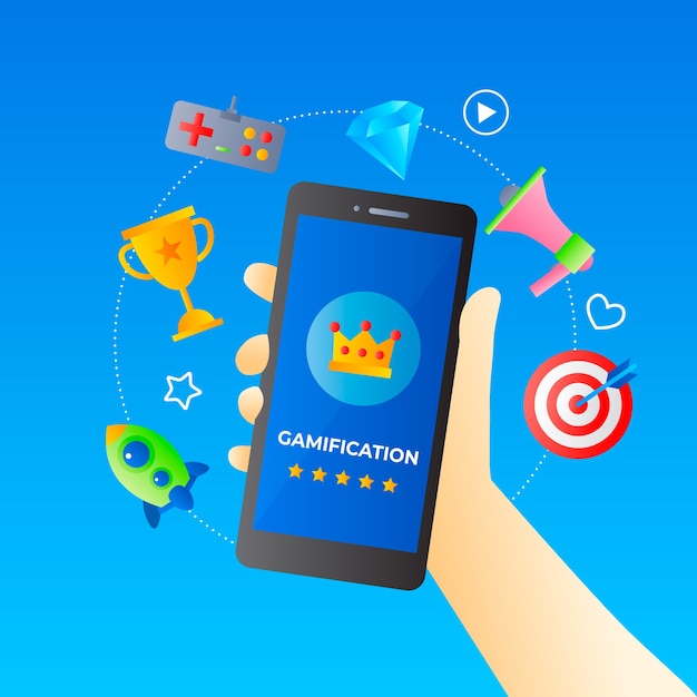 Illustratie van gamification met verloop