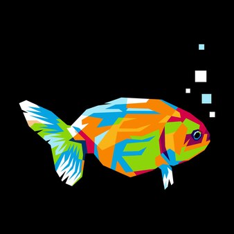 Illustratie van goudvis zwemmen met bubbels geïsoleerde stijlen eps-bestanden bewerkbaar