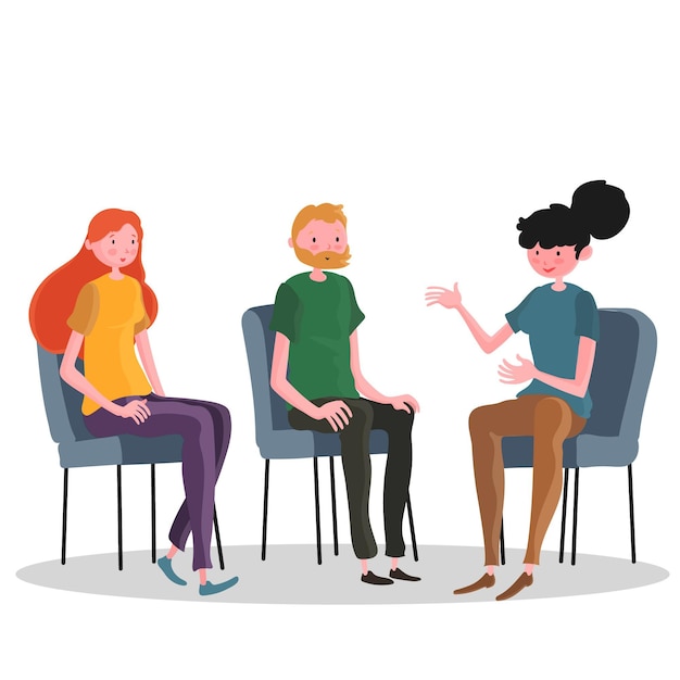 Illustratie van groepstherapie