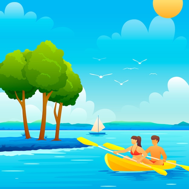 Gratis vector illustratie van het balatonmeer met kleurovergang