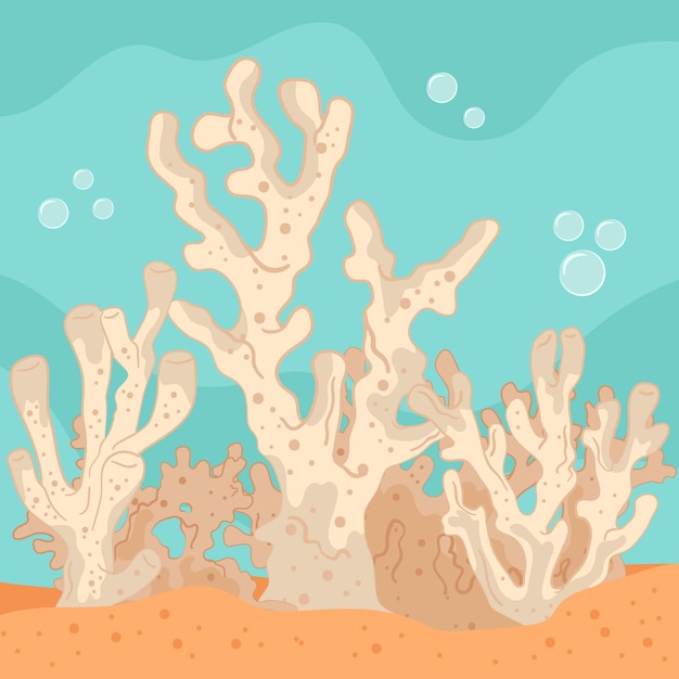 Gratis vector illustratie van het bleken van koraal