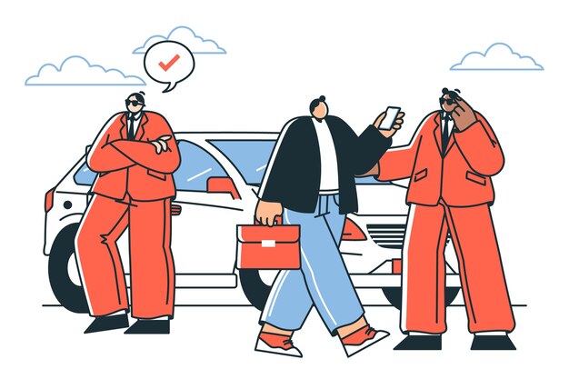 Illustratie van het bodyguardconcept