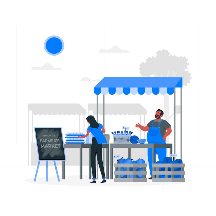Gratis Vector illustratie van het boerenmarktconcept