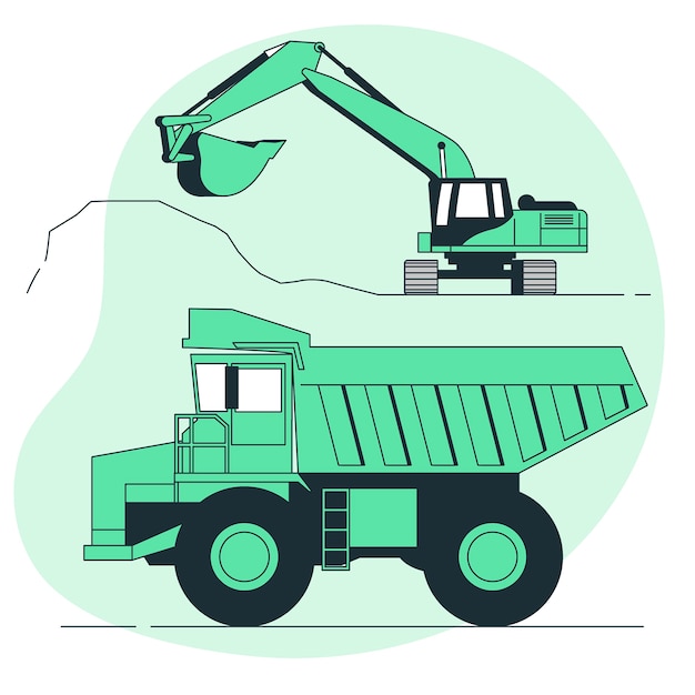 Gratis vector illustratie van het bouwvrachtwagenconcept