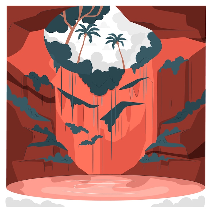 Gratis Vector illustratie van het cenote-concept