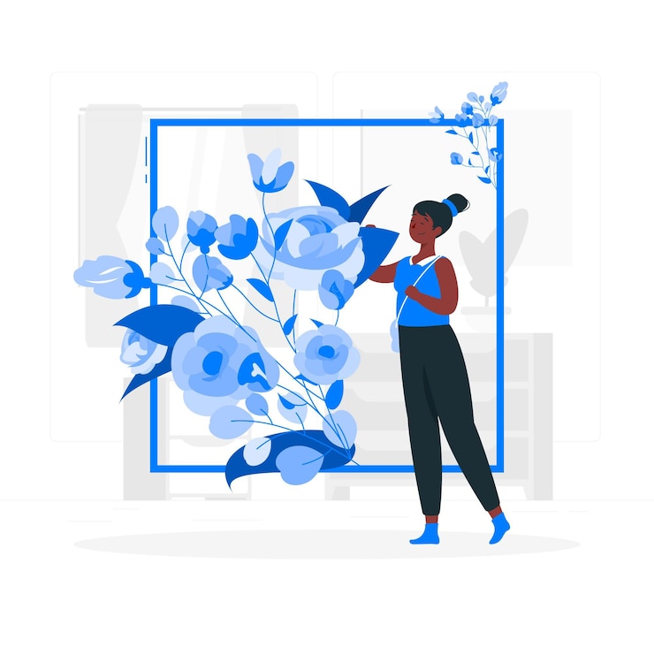 Gratis Vector illustratie van het concept van bloemen