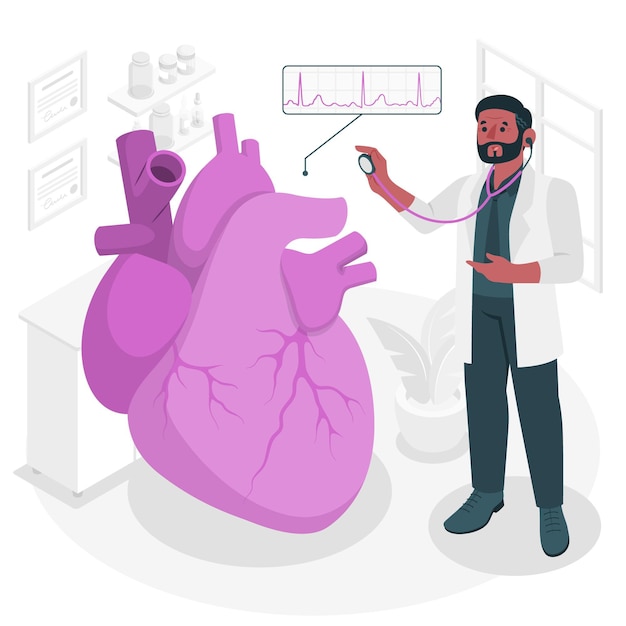 Illustratie van het concept van de cardioloog