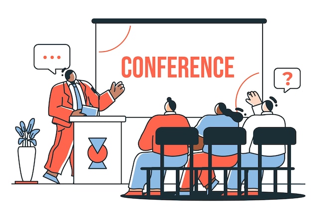 Illustratie van het concept van de conferentie