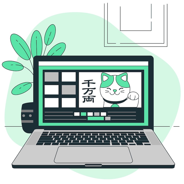 Gratis Vector illustratie van het concept van de laptop