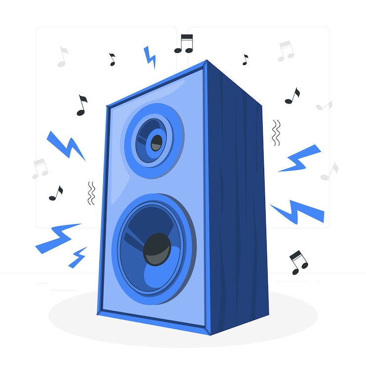 Gratis Vector illustratie van het concept van de luidspreker