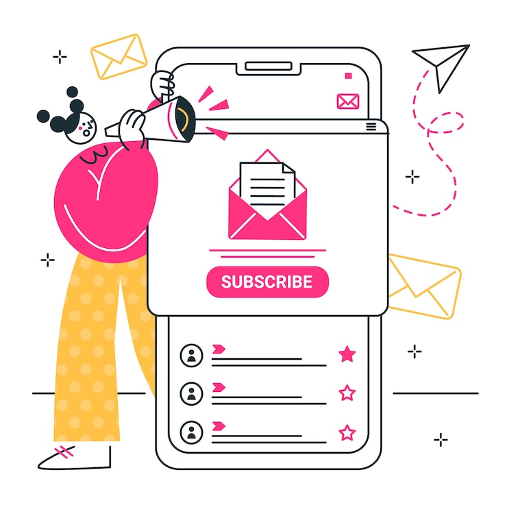 Gratis Vector illustratie van het concept van de nieuwsbrief