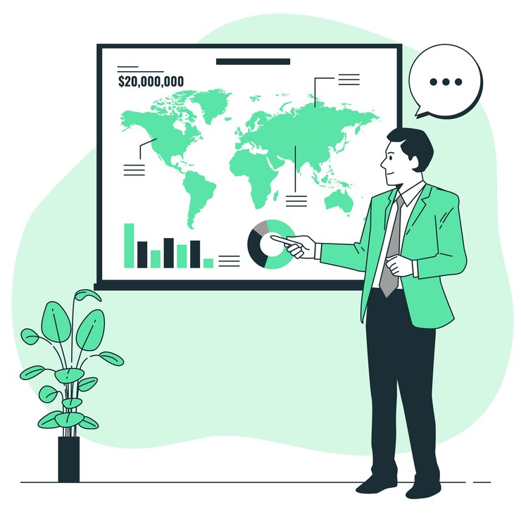 Gratis Vector illustratie van het concept van de presentatie voor investeerders