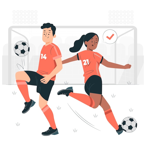 Gratis vector illustratie van het concept van een voetballer