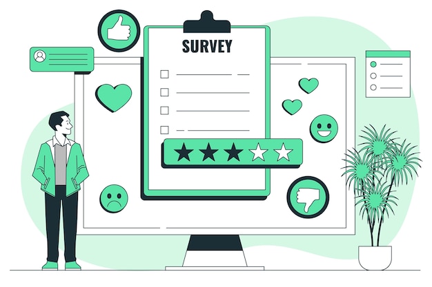 Illustratie van het concept van het feedbackonderzoek