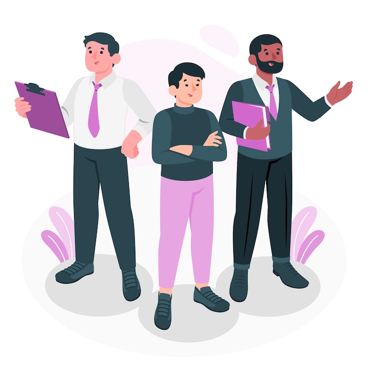 Gratis Vector illustratie van het concept van het mannelijk team