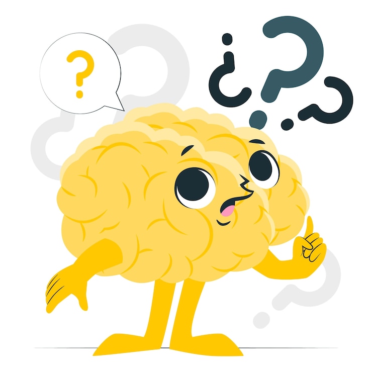 Gratis Vector illustratie van het concept van het nieuwsgierige brein