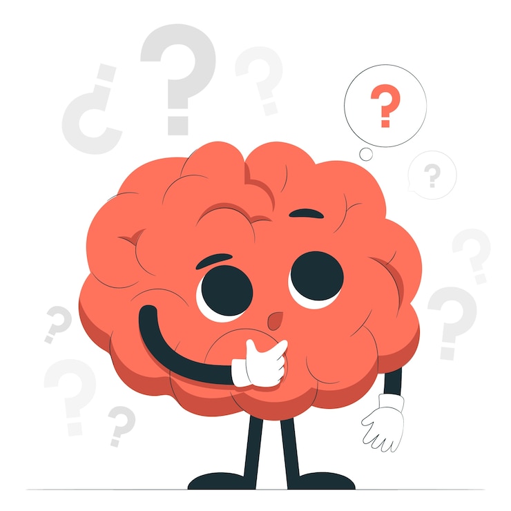 Gratis Vector illustratie van het concept van het nieuwsgierige brein