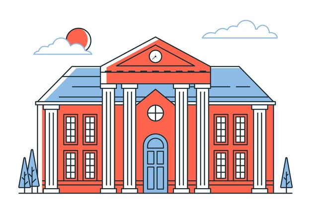 Illustratie van het concept van het stadhuis
