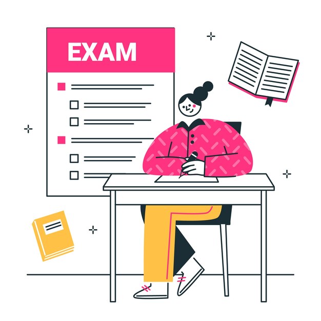 Illustratie van het concept van het toelatingsexamen