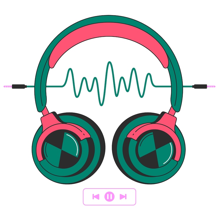 Gratis Vector illustratie van het concept van koptelefoon