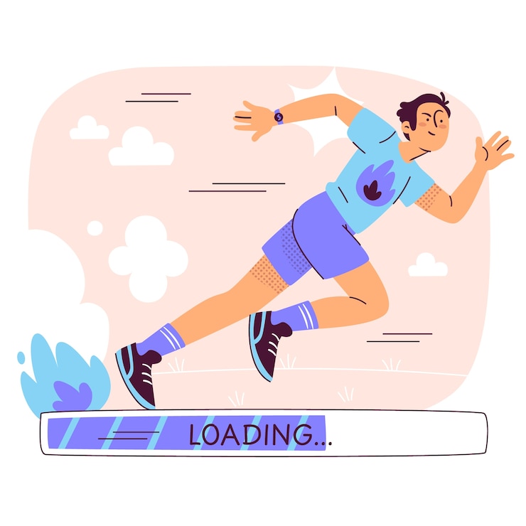 Gratis Vector illustratie van het concept van snelle lading