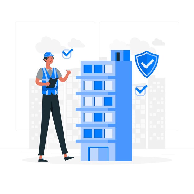 Illustratie van het gebouwveiligheidsconcept