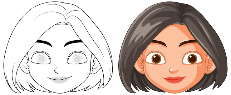 Gratis Vector illustratie van het gezicht van een vrouw