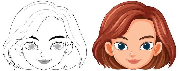 Gratis Vector illustratie van het gezicht van een vrouw