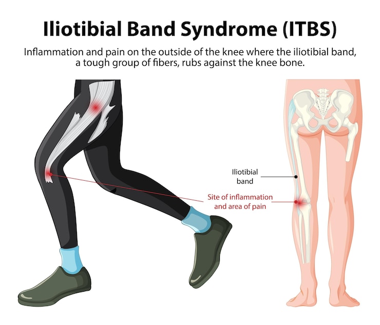 Gratis Vector illustratie van het iliotibial band syndrome