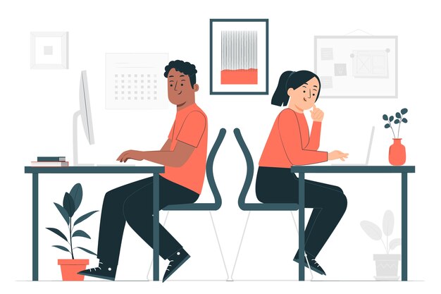 Illustratie van het kantoorwerkconcept
