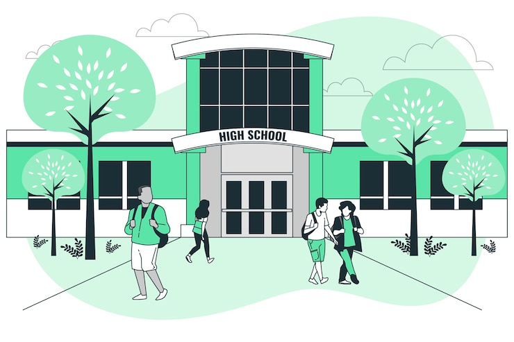 Gratis Vector illustratie van het middelbare schoolconcept