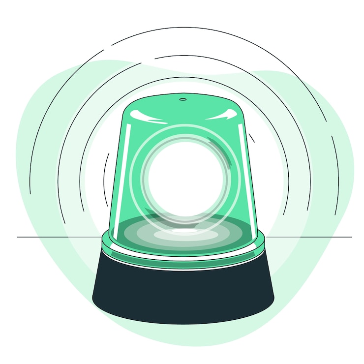 Gratis Vector illustratie van het noodalarmconcept