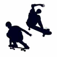 Gratis vector illustratie van het silhouet van een platte skateboard