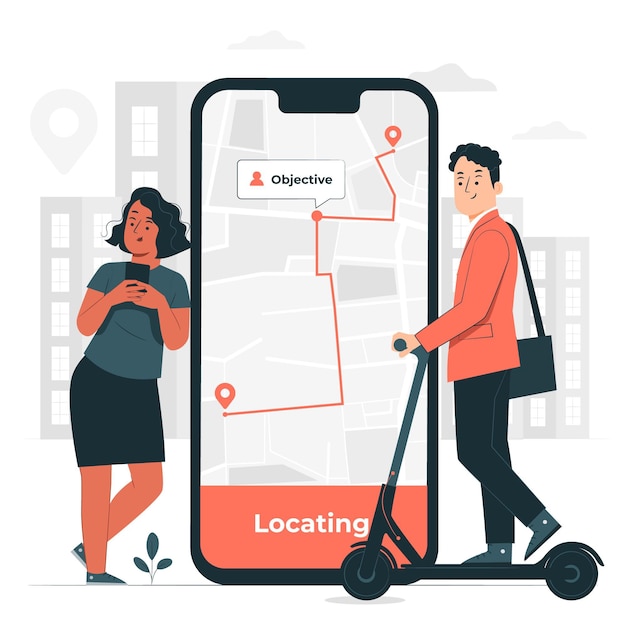 Illustratie van het slimme mobiliteitsconcept