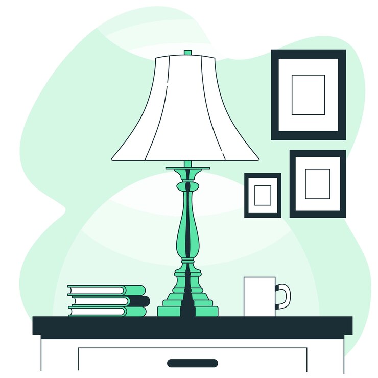 Gratis Vector illustratie van het tafellampconcept